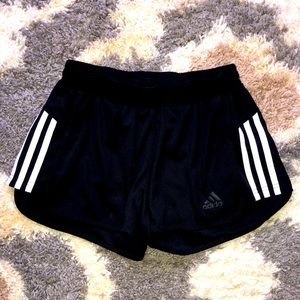 Adidas running shorts XS/S Black w white stripes , Climalite. Good condition